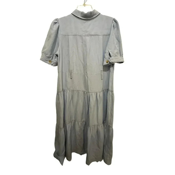 Soft Surroundings Tiered Button-Up Casual Midi Shirt Dress Size S denim - Picture 9 of 10